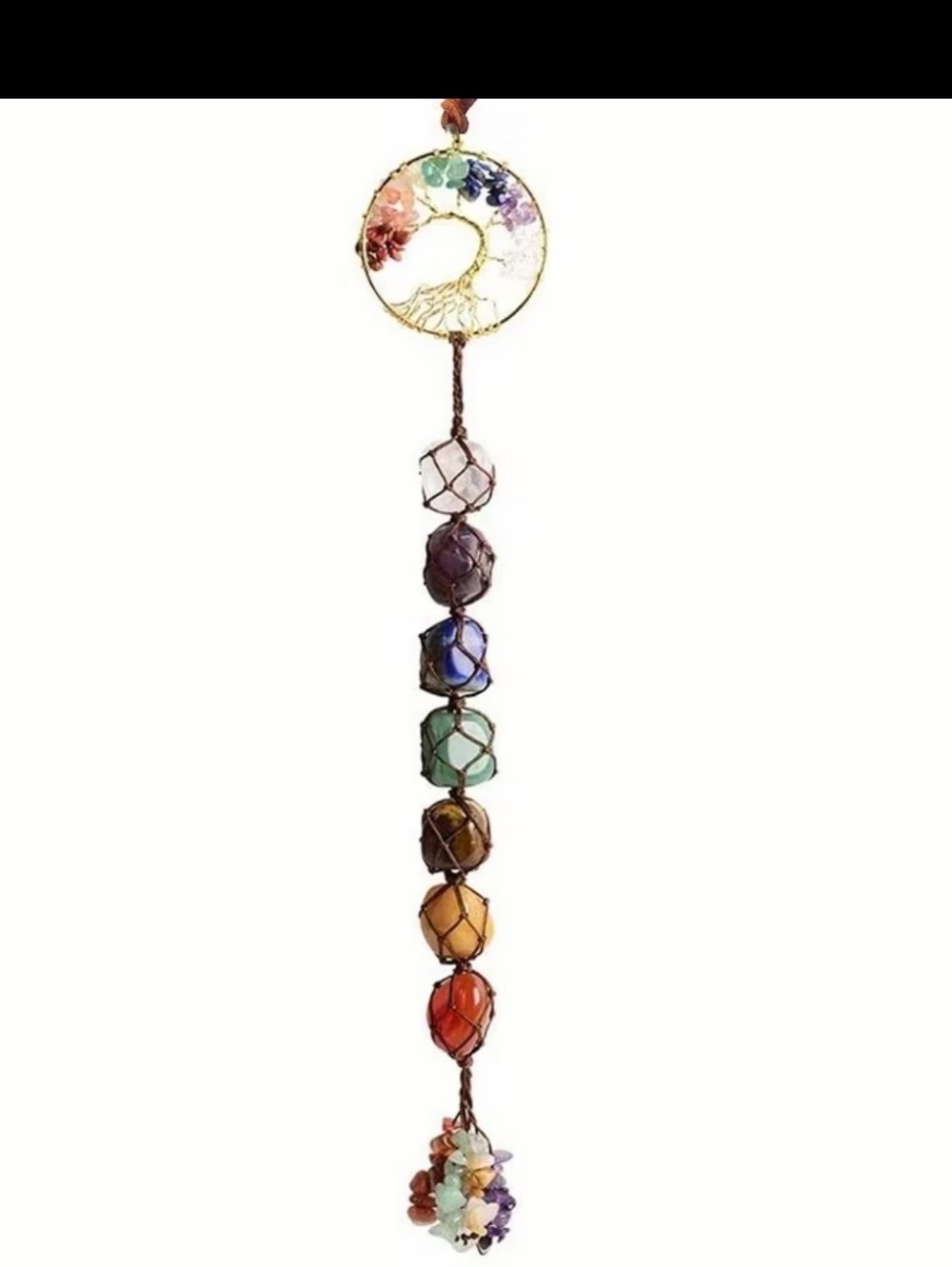 Multi-Color Chakra Hanging Crystal Necklace - Women Jewelry